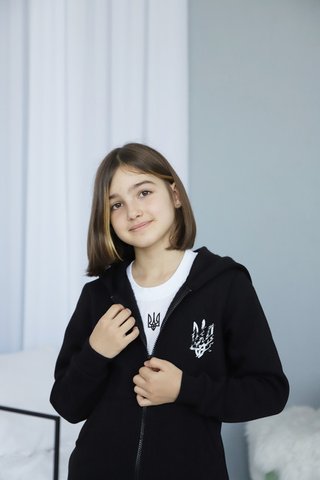 Кофта на змійці для підлітка GBI TEENS Чорний р.140 (13792) 2051377286304 фото